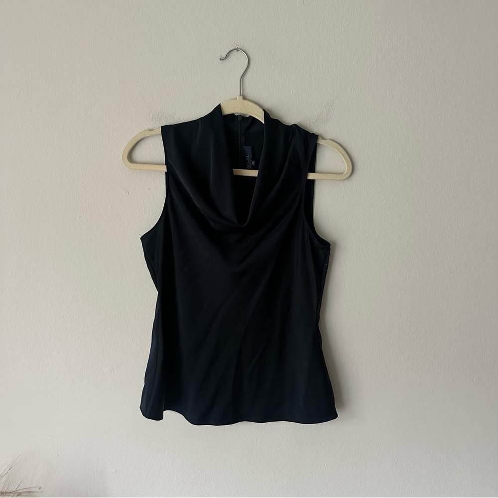 Rachel Rachel Roy Sleeveless Cowlneck Navy Top Size S